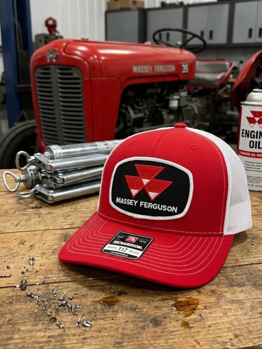 Retro Massey Ferguson Hat Tractor Red White Richardson 112 Snapback Cap USA New